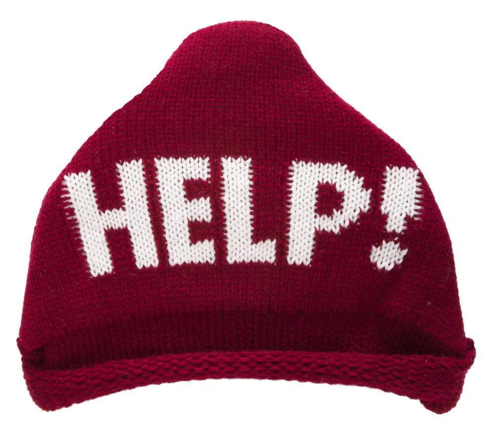 "Help!" Knitted Triangle Beanie