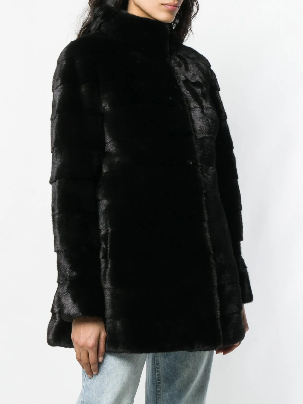 "VALENCIA" Mink Coat with Collar Short