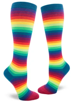 Rainbow Gradient Women's Knee High Socks