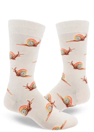 Rainbow Snails Mens Crew Socks