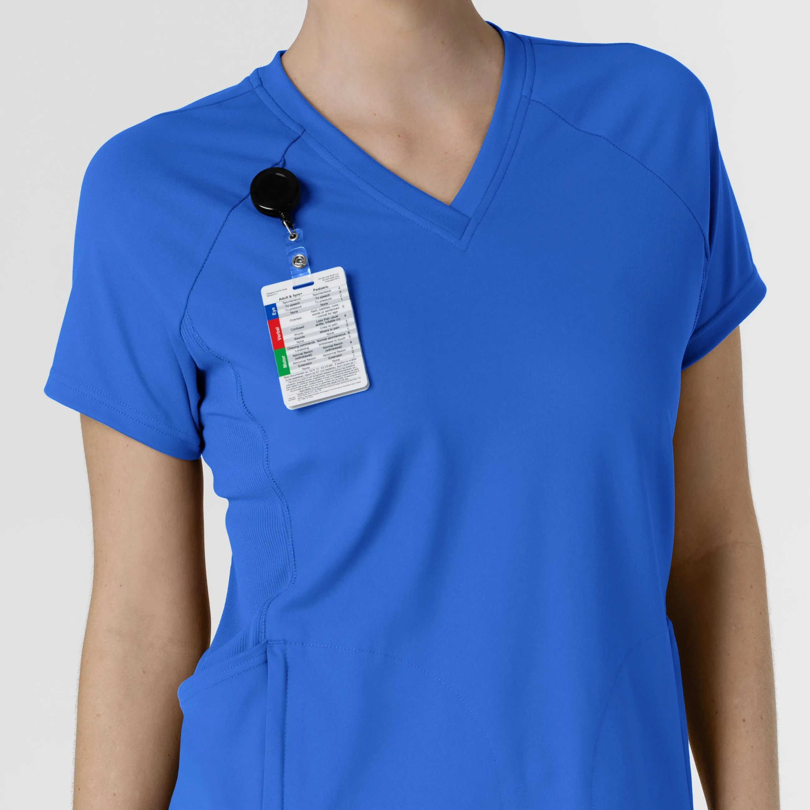 RENEW Knit Women's Flex-n-Reach V-Neck Raglan Scrub Top - Royal