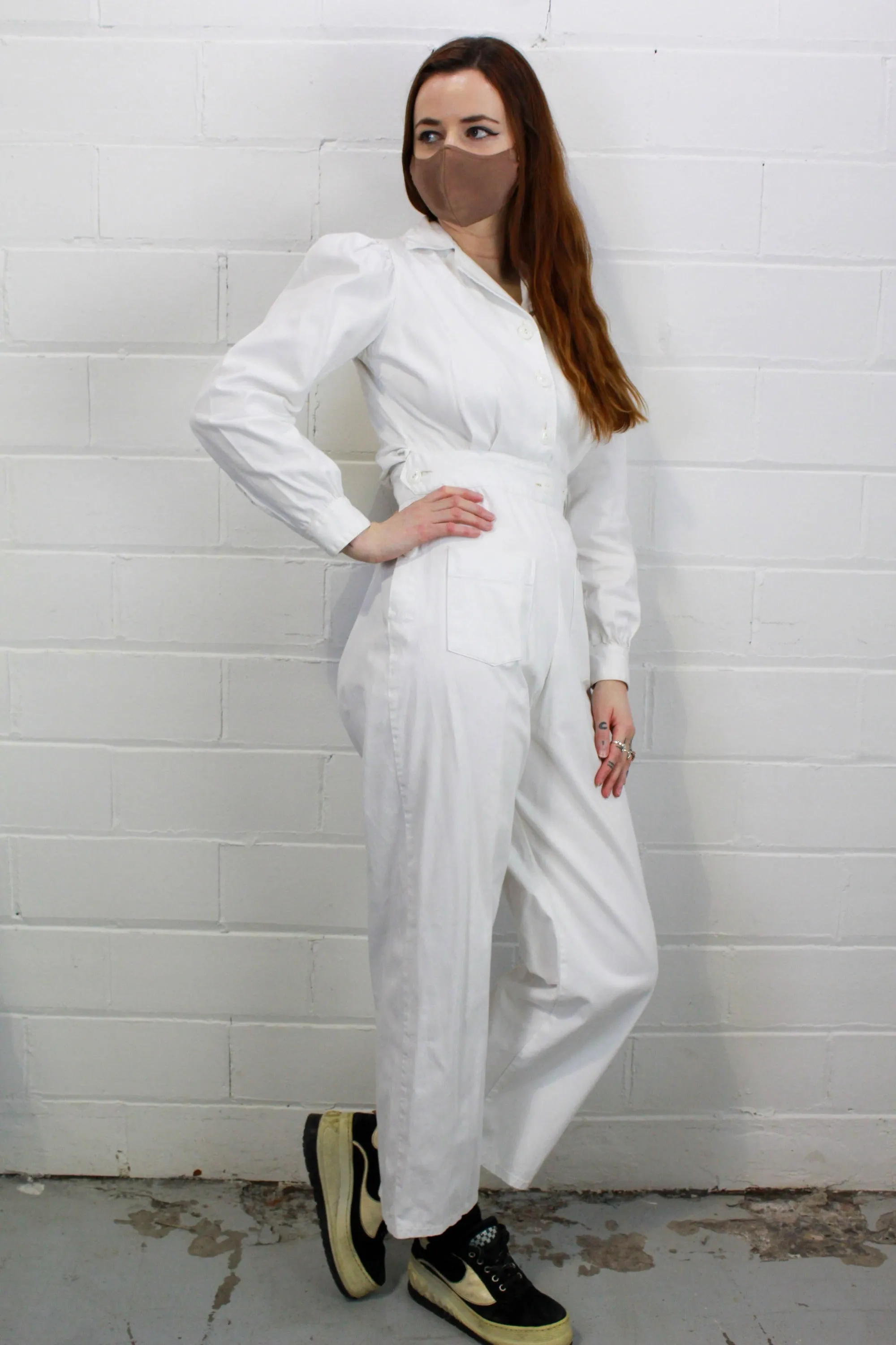 Reproduction WWII White Women's Jumpsuit/Coveralls/Siren Suit, XL