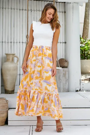 Safron Button Front Maxi Skirt