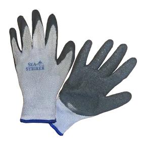 Sea Striker Men's Gray Knit Coated Gripper Gloves