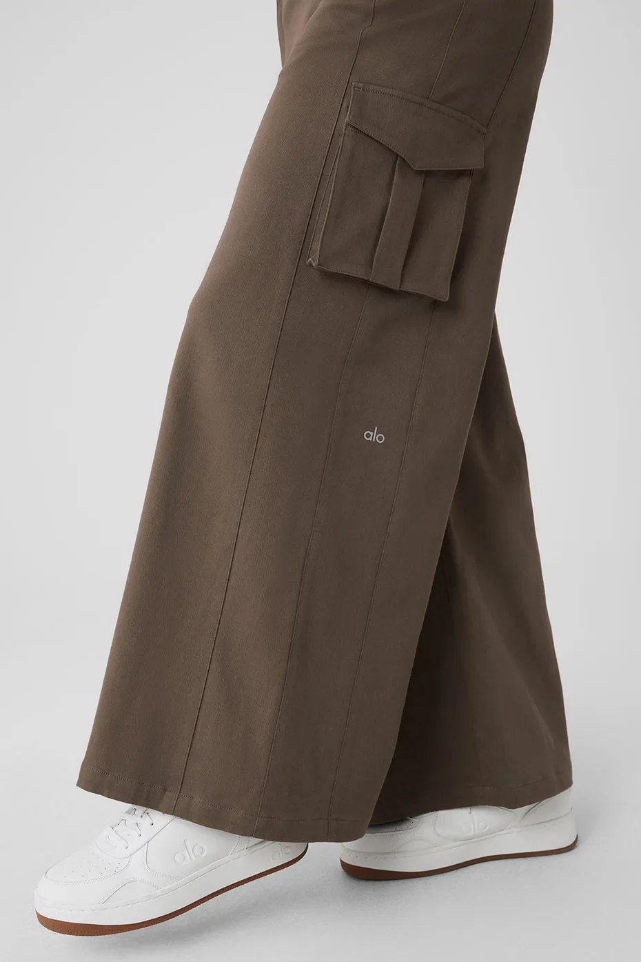 Show Off Cargo Wide Leg Trouser - Olive Tree