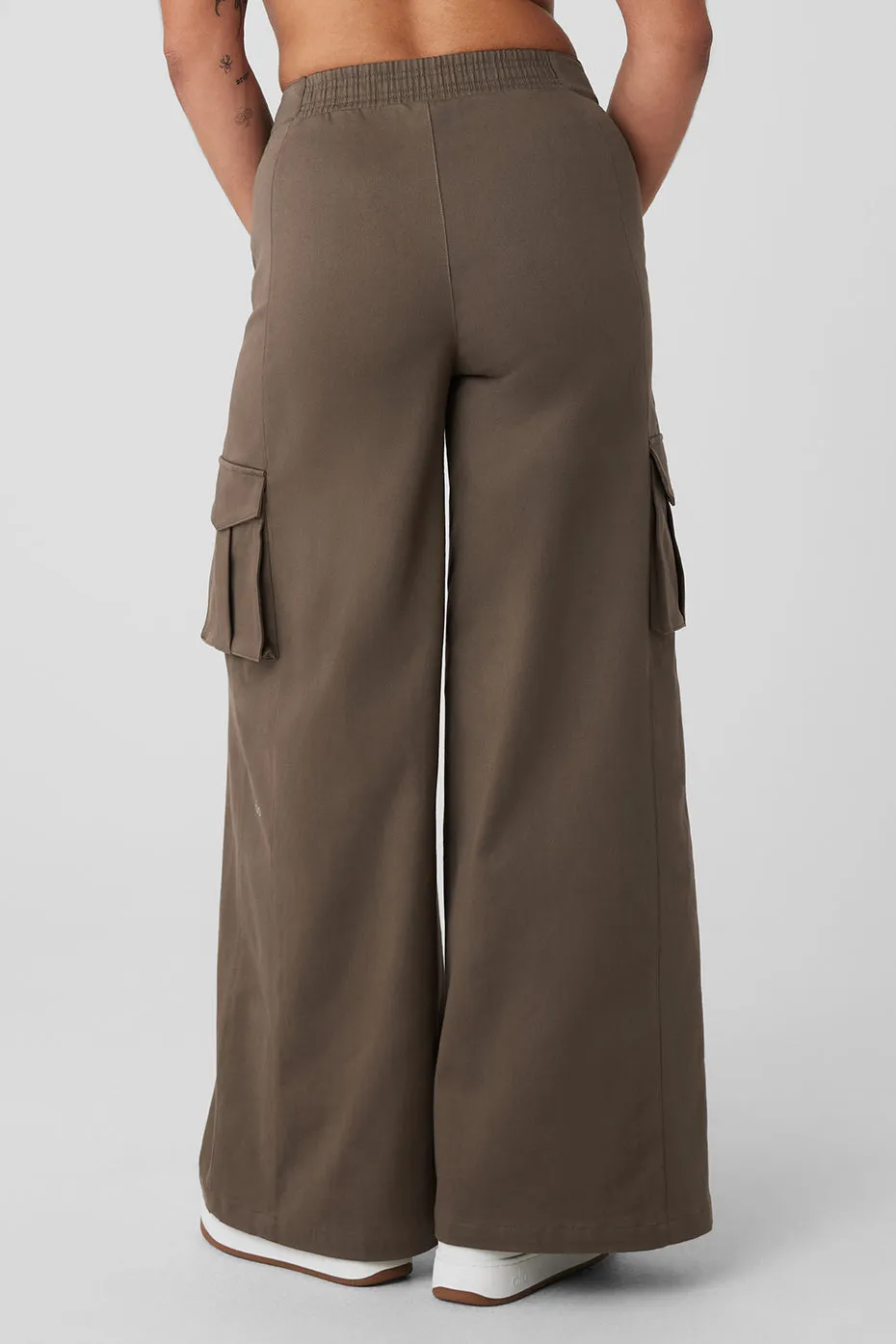 Show Off Cargo Wide Leg Trouser - Olive Tree