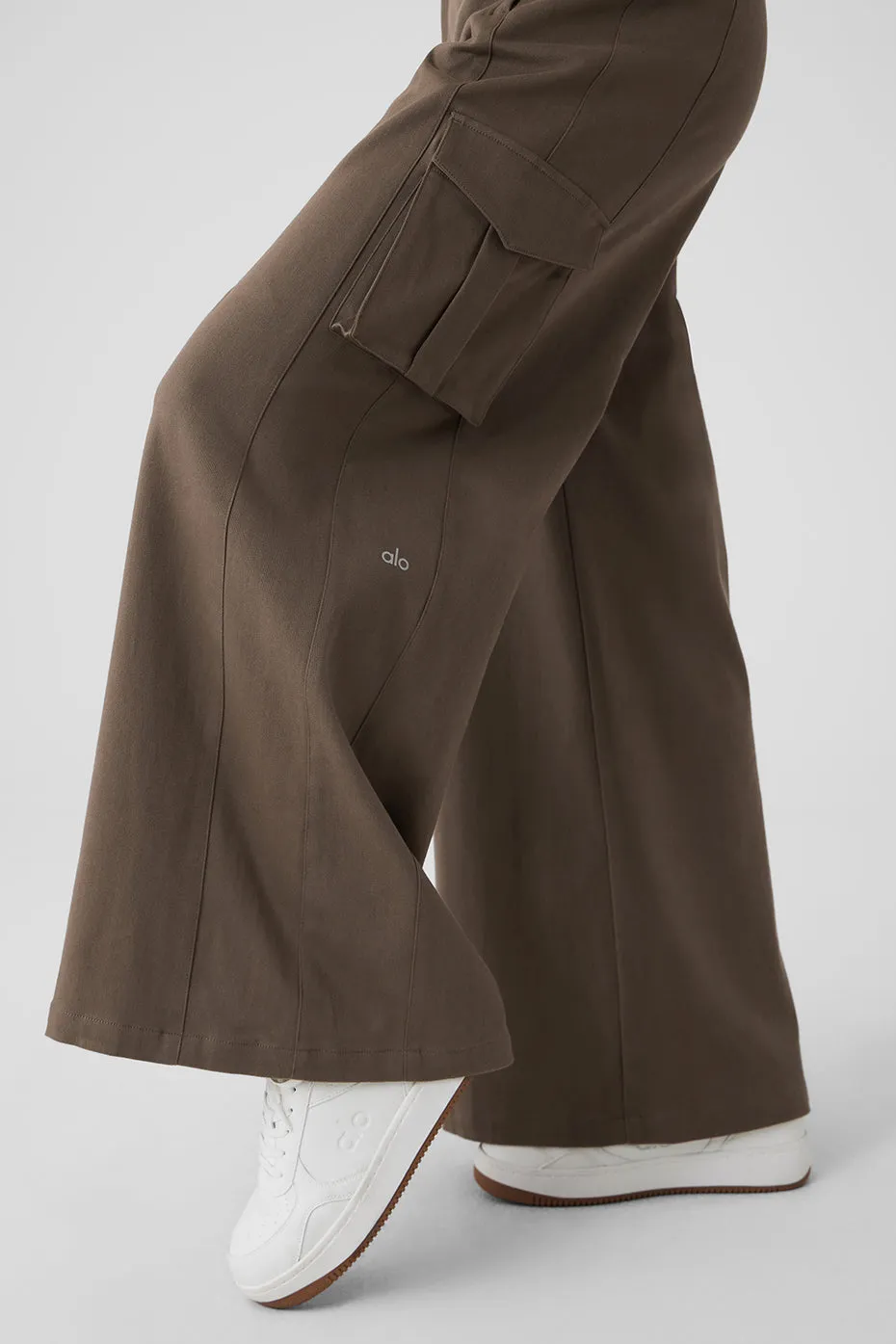 Show Off Cargo Wide Leg Trouser - Olive Tree