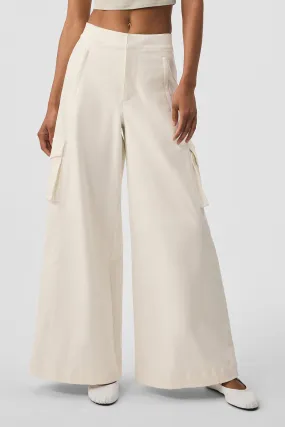 Show Off Cargo Wide Leg Trouser (Regular) - Ivory