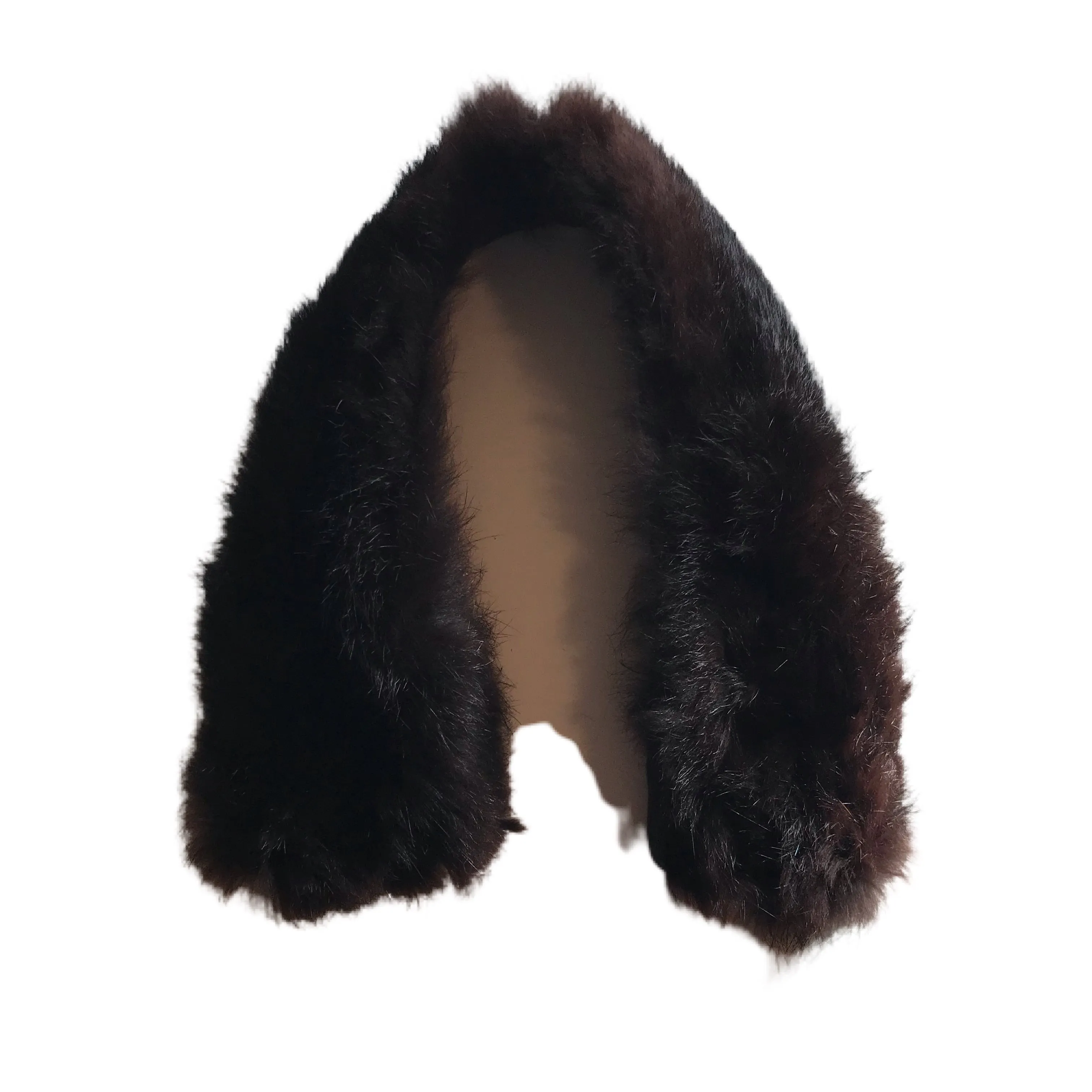 Small Deepest Brown Muskrat Fur Collar circa 1960s