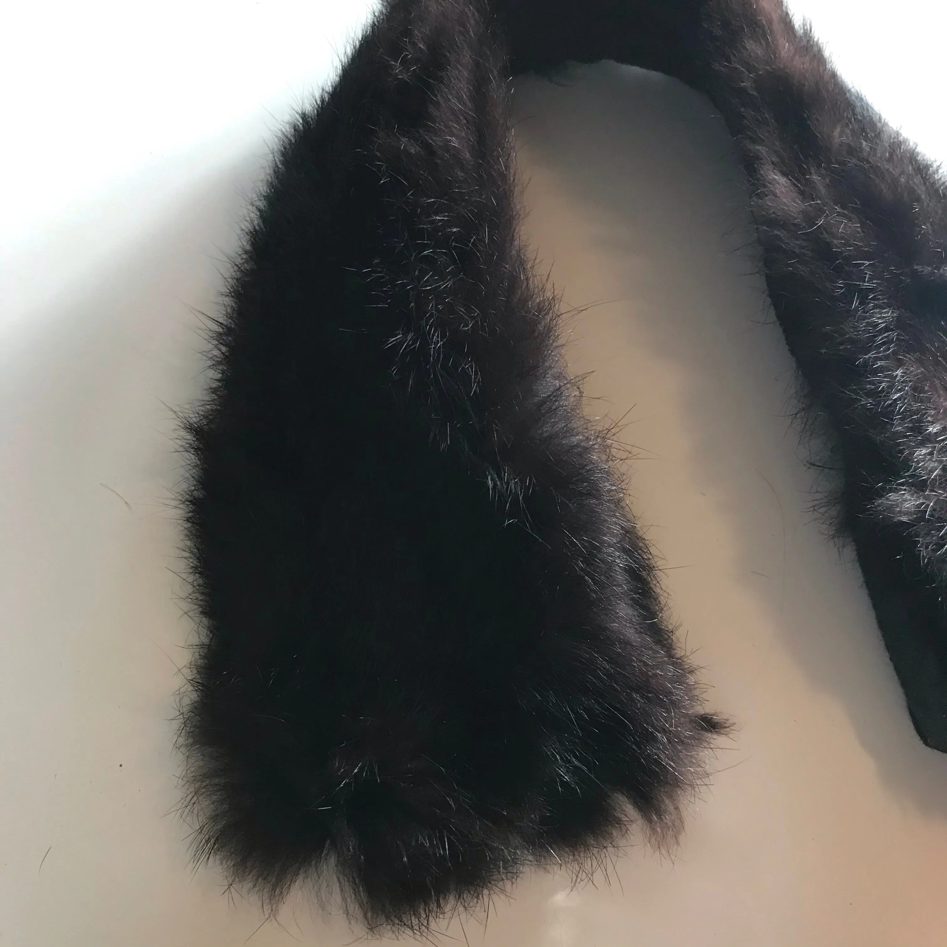 Small Deepest Brown Muskrat Fur Collar circa 1960s