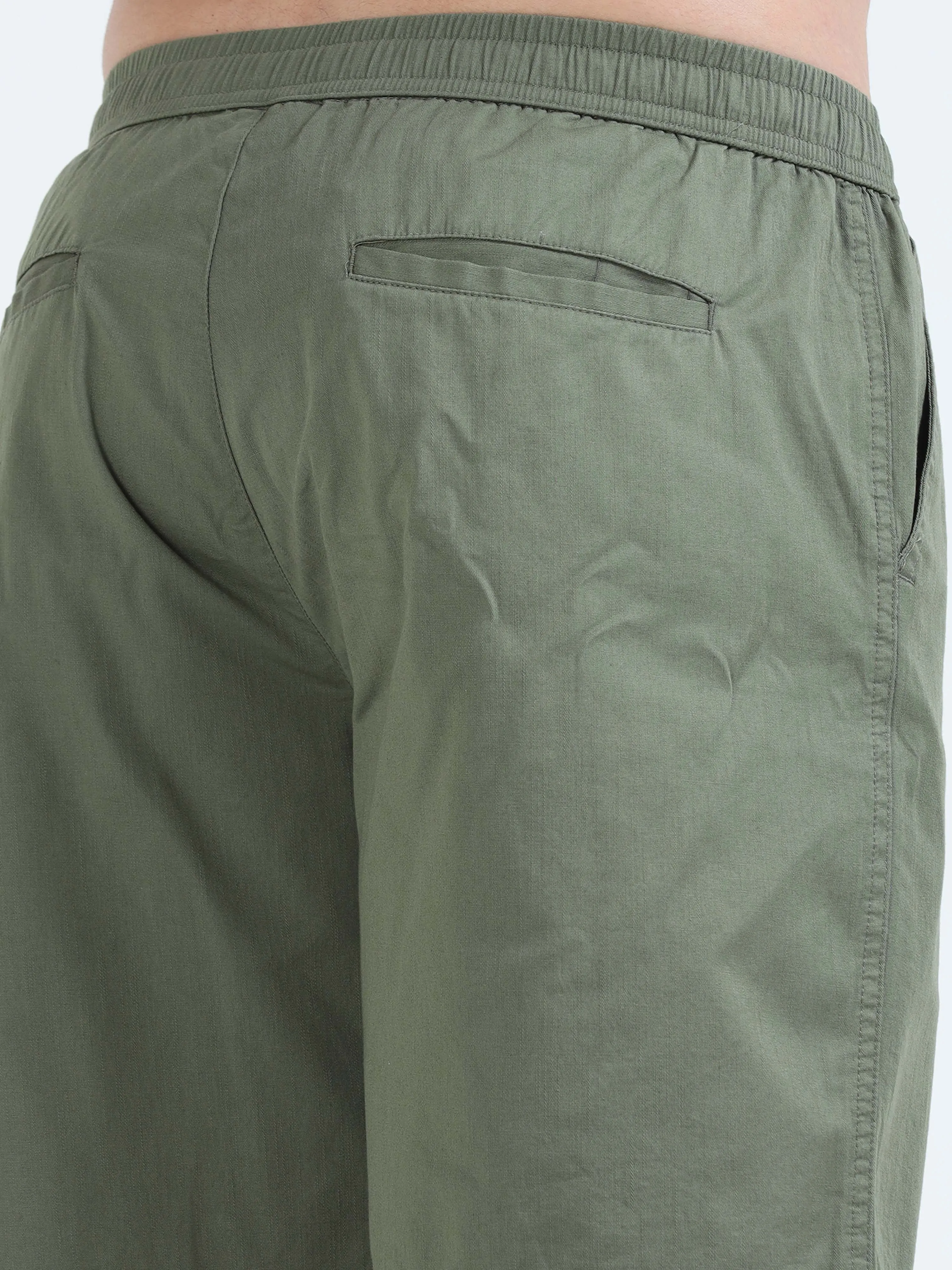 Soft Cotton Olive Basic Shorts