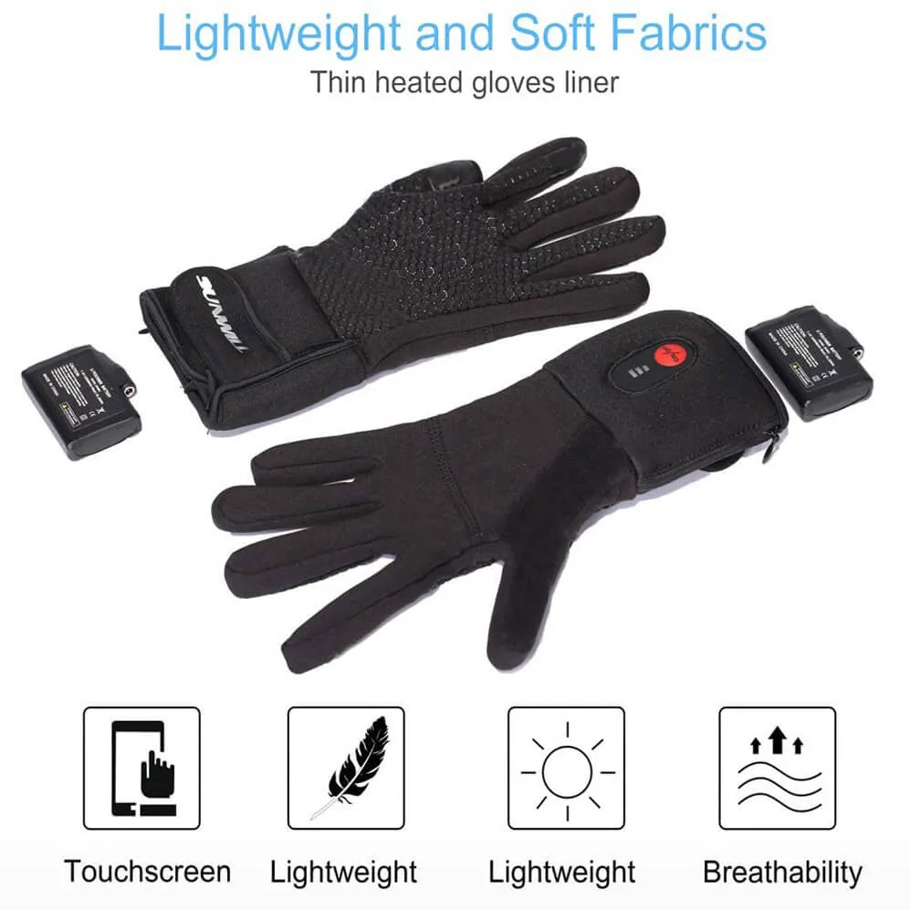 Sunwill Rechargeable Electric Finger Touch Screen Thin Heated Gloves | Heated Gloves Liners