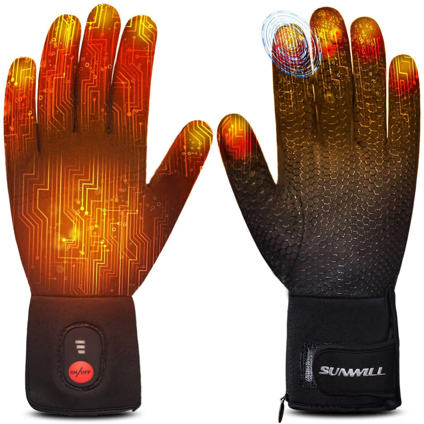 Sunwill Rechargeable Electric Finger Touch Screen Thin Heated Gloves | Heated Gloves Liners