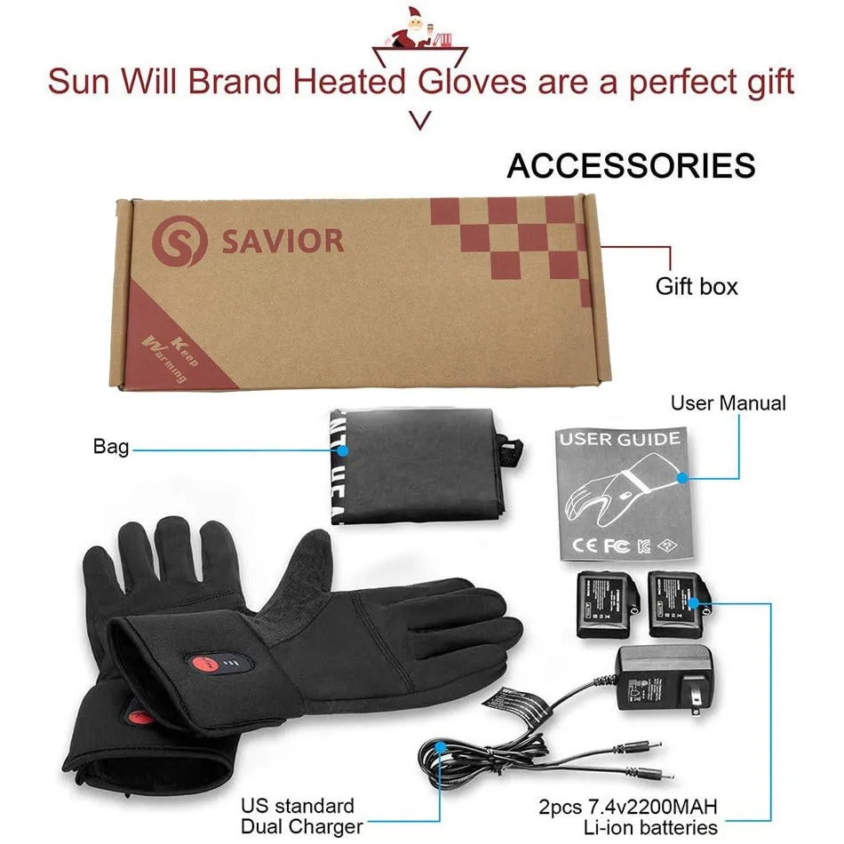 Sunwill Rechargeable Electric Finger Touch Screen Thin Heated Gloves | Heated Gloves Liners