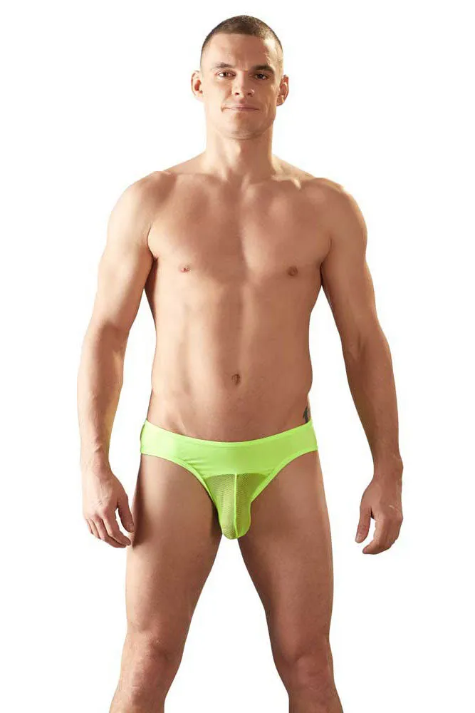 Svenjoyment Mesh Pouch Jock Bikini Jock Strap Underwear Neon Yellow 2120348 Size S