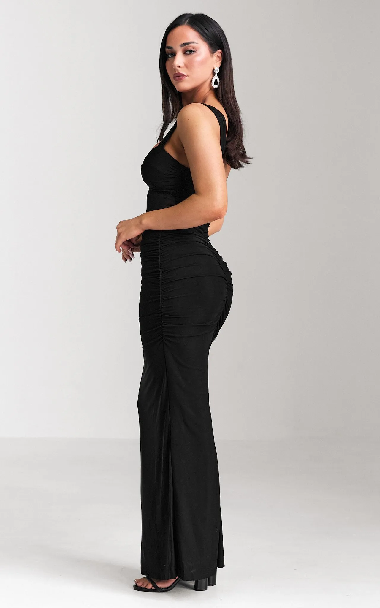 Tanesha Mesh Maxi Dress - Black