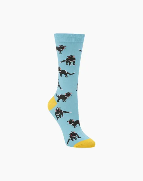 Tassie Devil Women's Bamboo Crew Socks