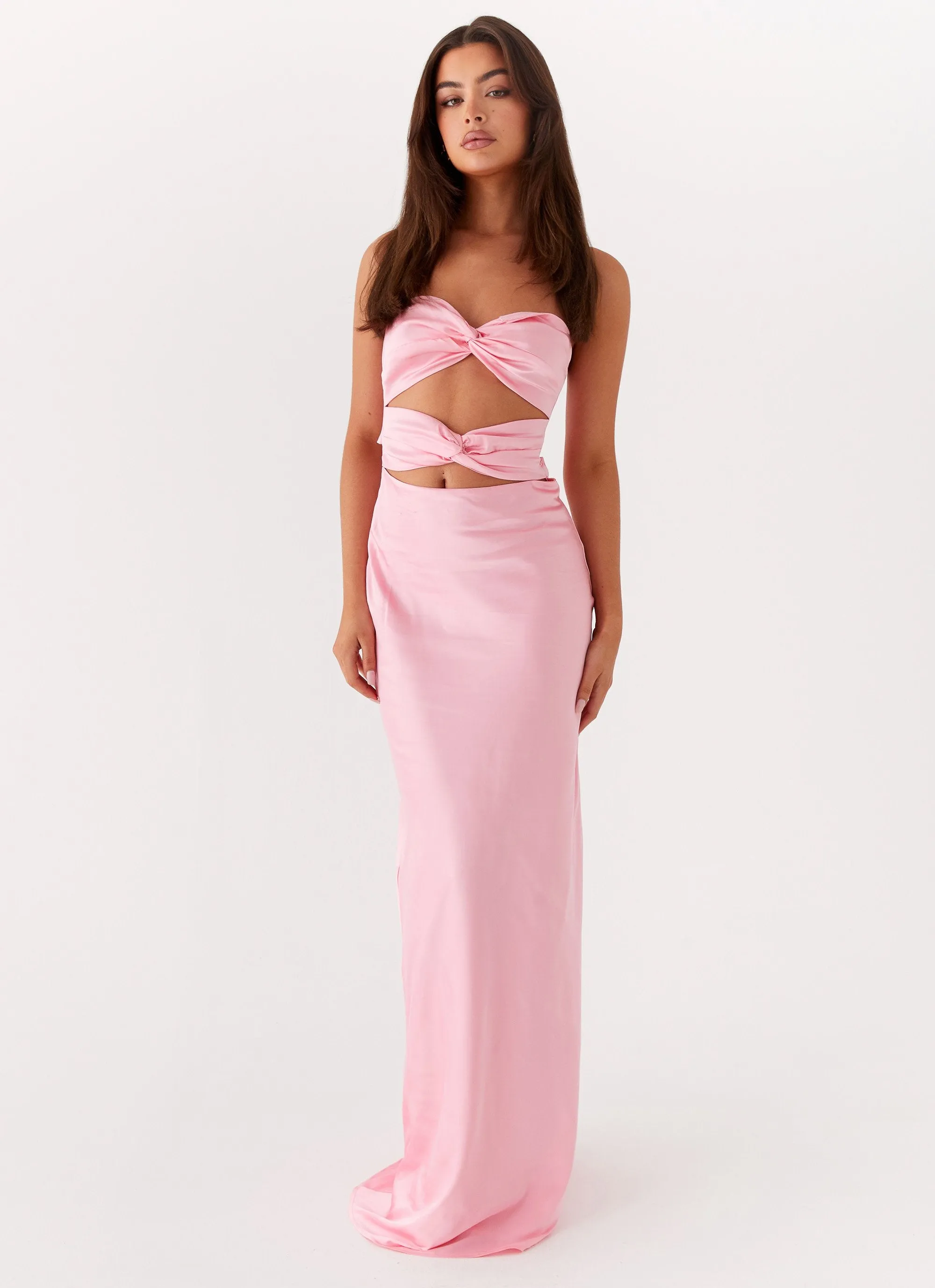 Tianna Strapless Maxi Dress - Pink