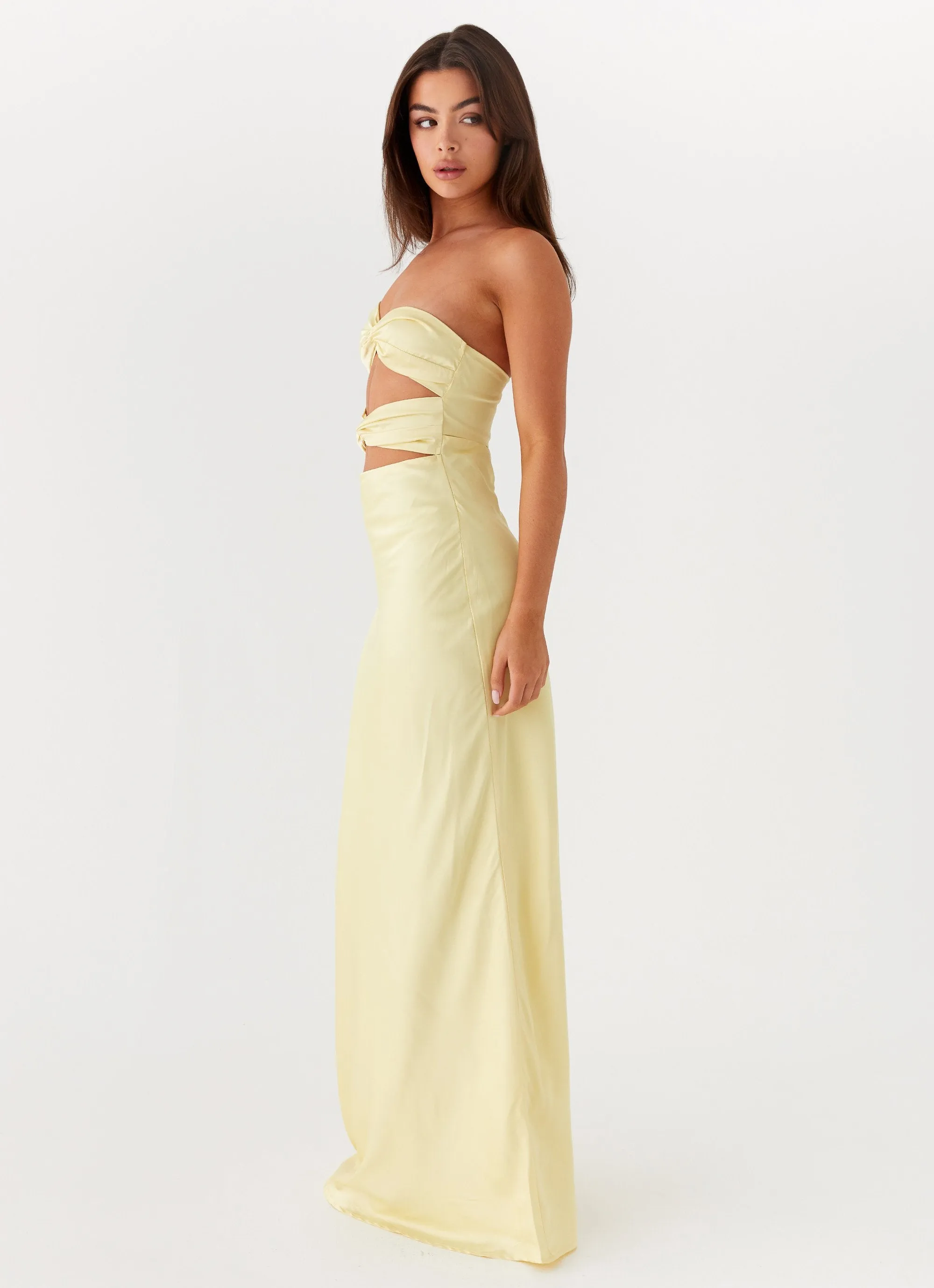 Tianna Strapless Maxi Dress - Yellow