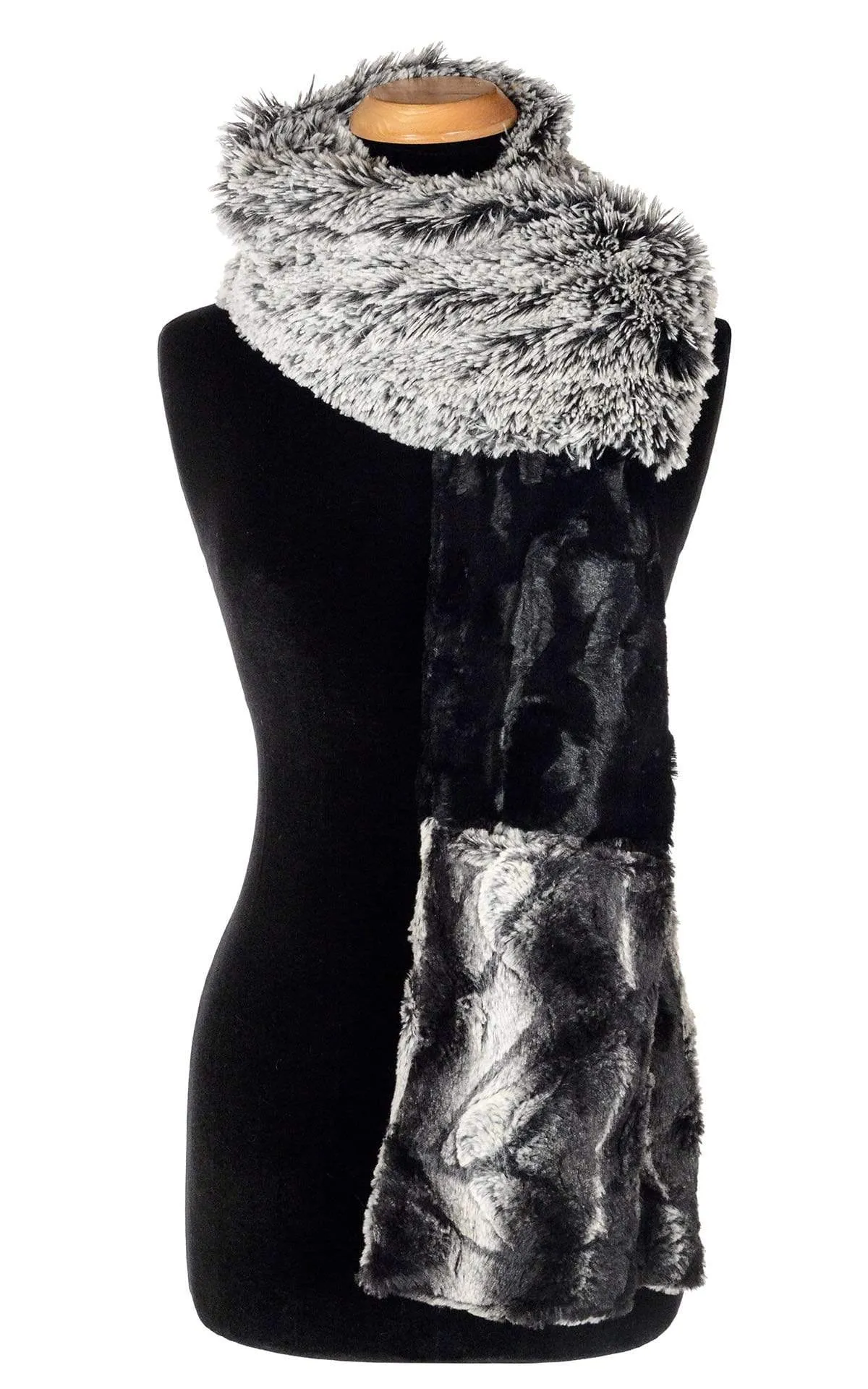 Tri-Color Scarf - Silver Tipped Fox Black / Cuddly Black  / Honey Badger (Limited Availability)