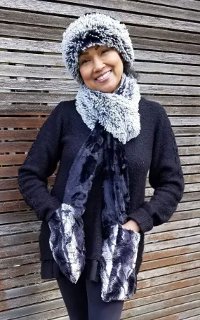 Tri-Color Scarf - Silver Tipped Fox Black / Cuddly Black  / Honey Badger (Limited Availability)