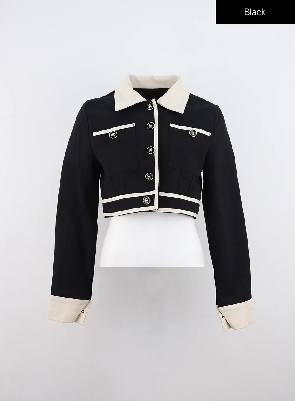 Two Color Buttoned Jacket OO323