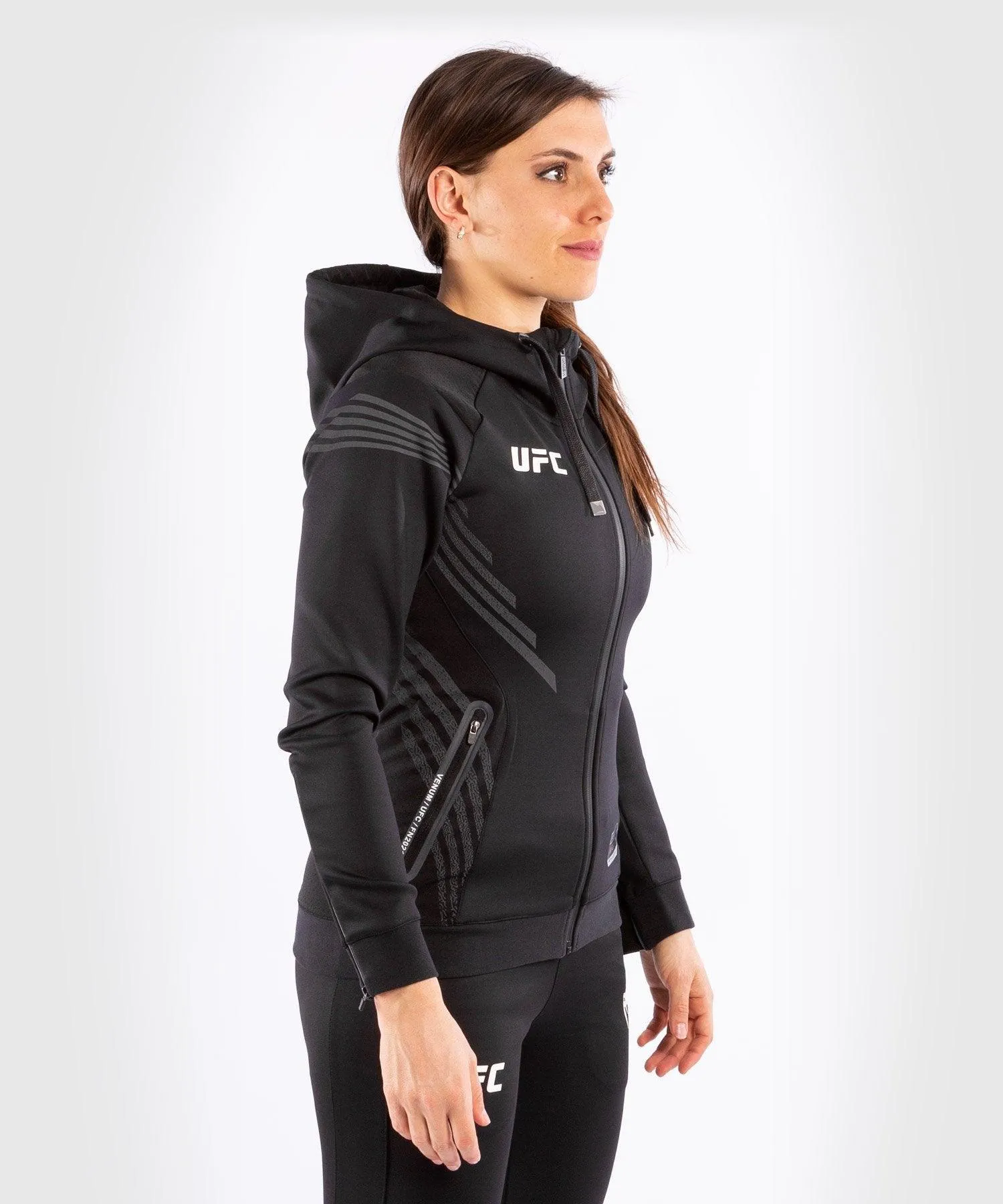 UFC Venum Fighters Authentic Fight Night Women's Walkout Hoodie - Black