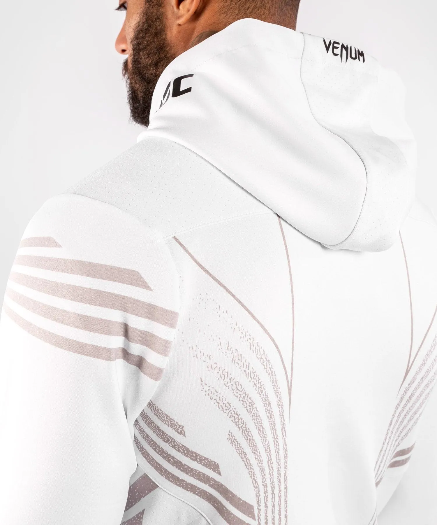 UFC Venum Personalized Authentic Fight Night Men's Walkout Hoodie - White