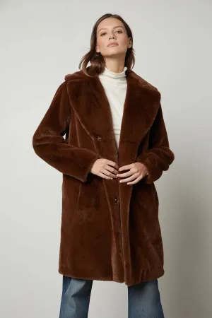 Velvet - Evalyn Coat in brown