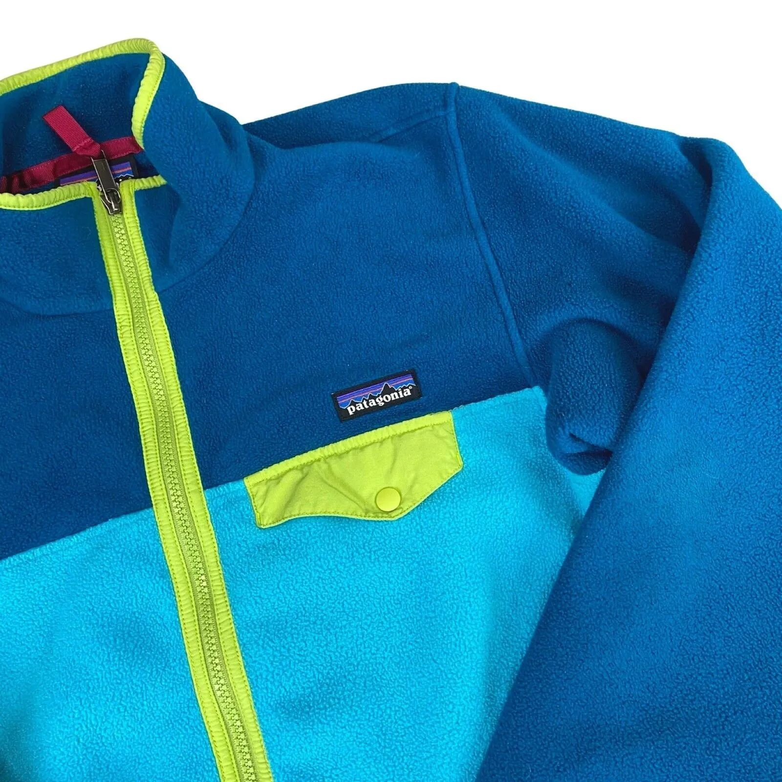 Vintage 00s Blue Green Patagonia Two Tone Fleece Jacket Jumper M