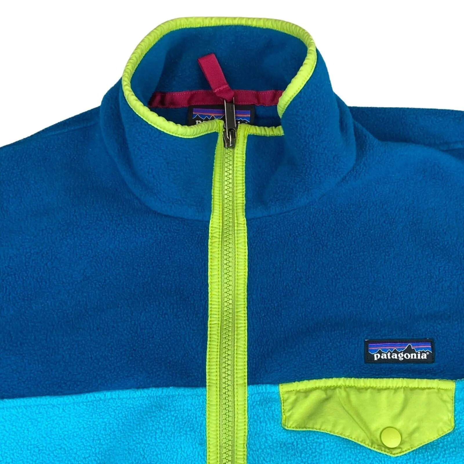 Vintage 00s Blue Green Patagonia Two Tone Fleece Jacket Jumper M