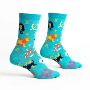 Whats your Sign? Women's Crew Shimmer Socks