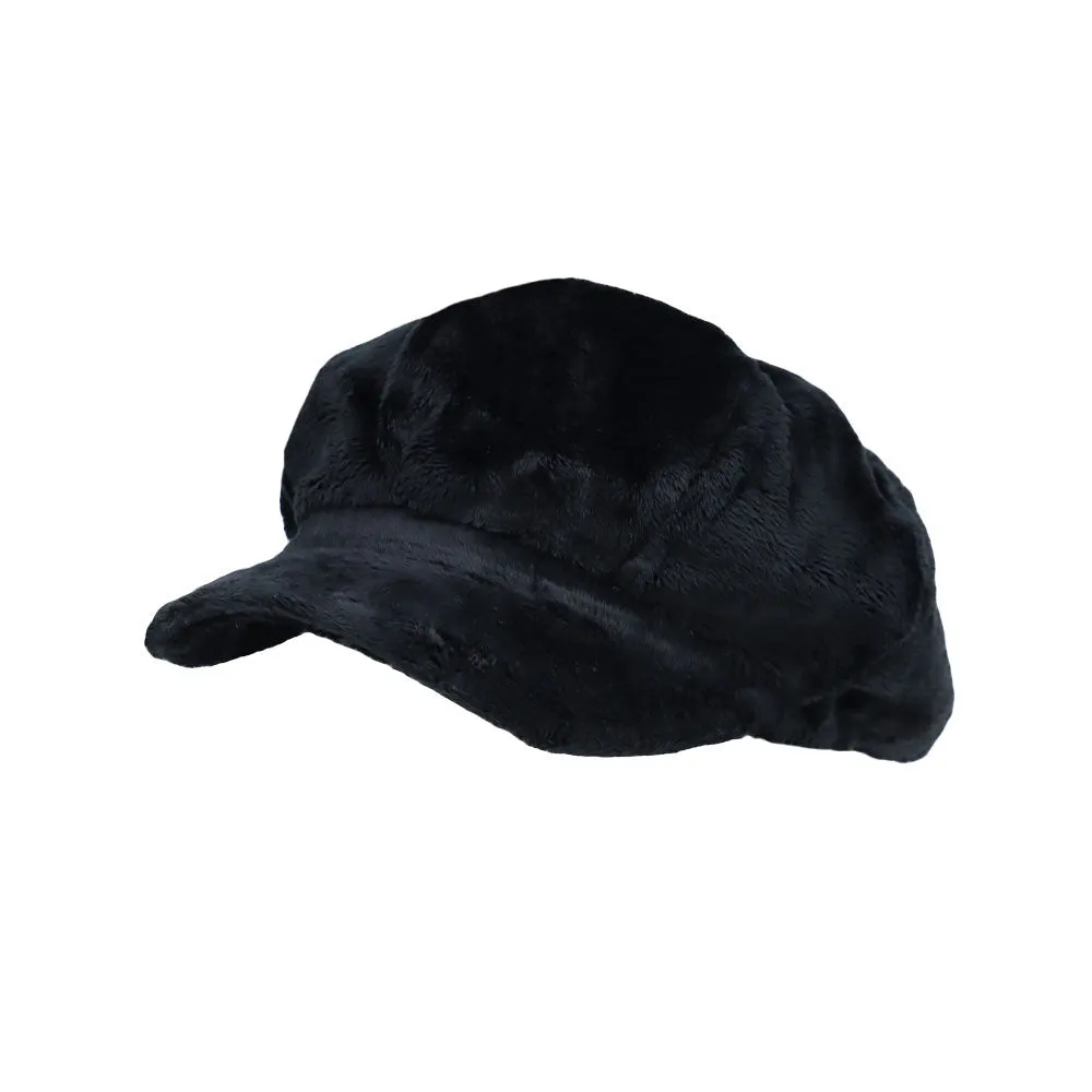 Winter Fuzzy Fleece Newsboy Hat Baker Boy Beret Flat Cap SLG1492