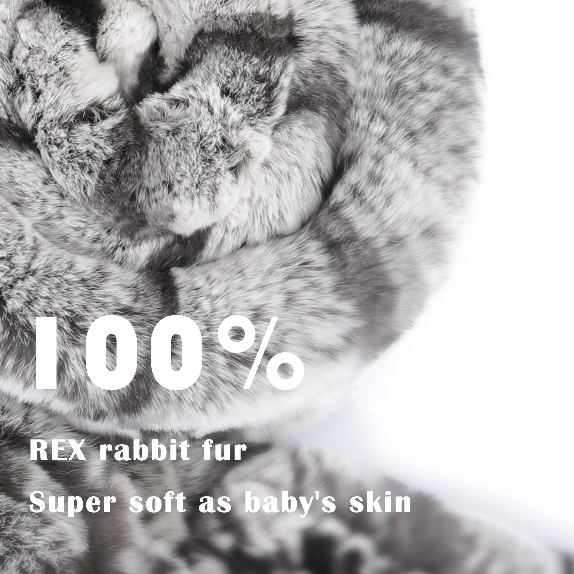 Women's Rex Rabbit Fur Scarf Ladies Winter Warm Knitted Flowers Crochet Fashion Scarf Scarves for Women Men