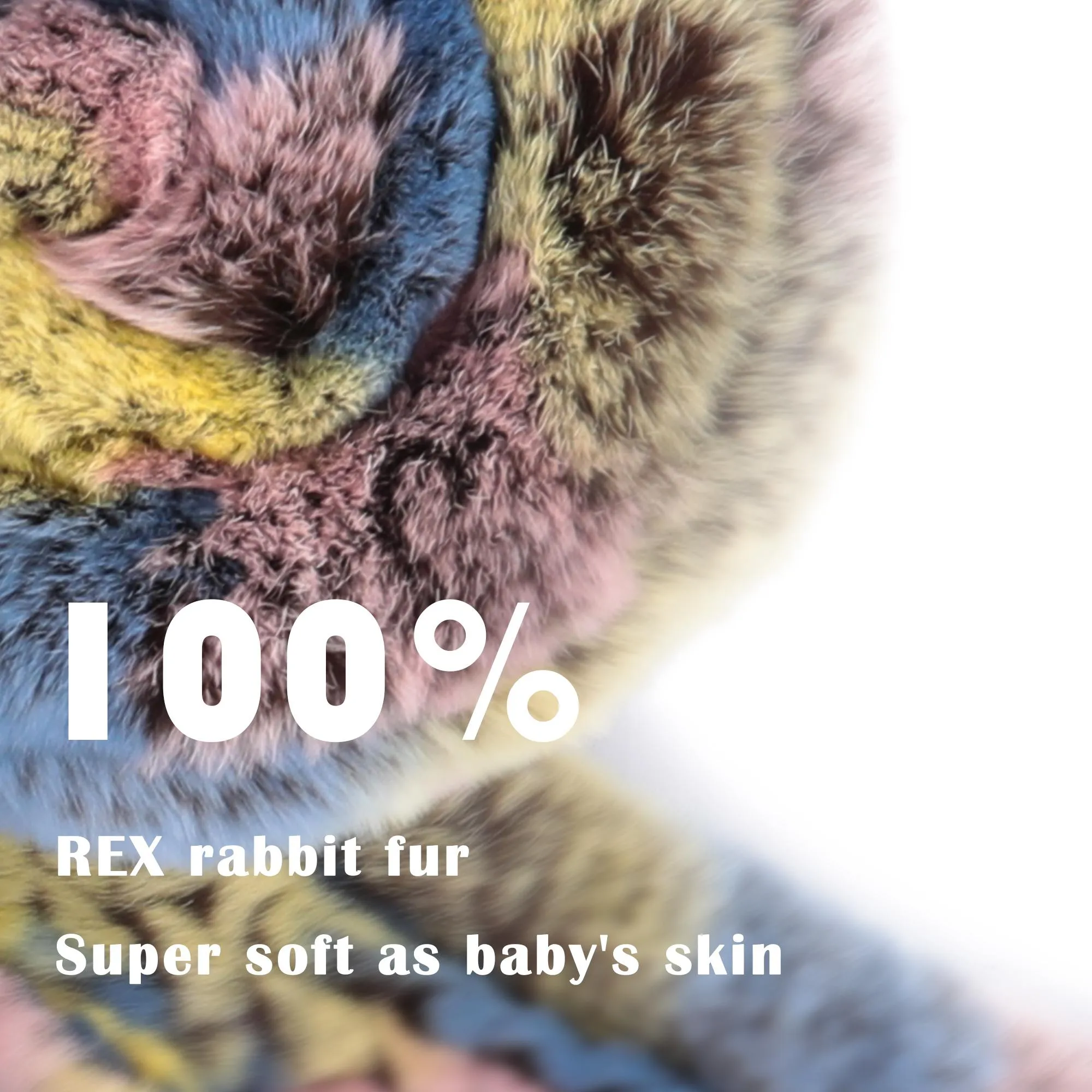 Women's Rex Rabbit Fur Scarf Ladies Winter Warm Knitted Flowers Crochet Fashion Scarf Scarves for Women Men