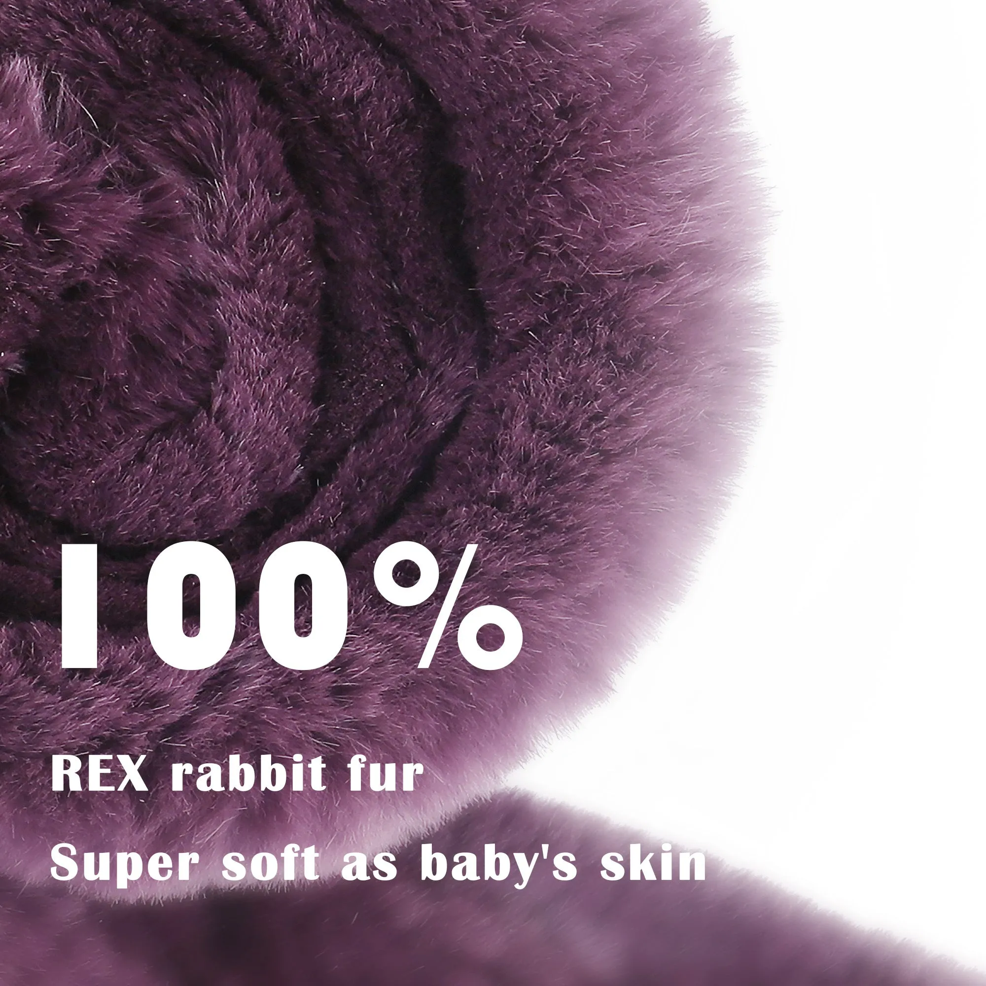 Women's Rex Rabbit Fur Scarf Ladies Winter Warm Knitted Flowers Crochet Fashion Scarf Scarves for Women Men