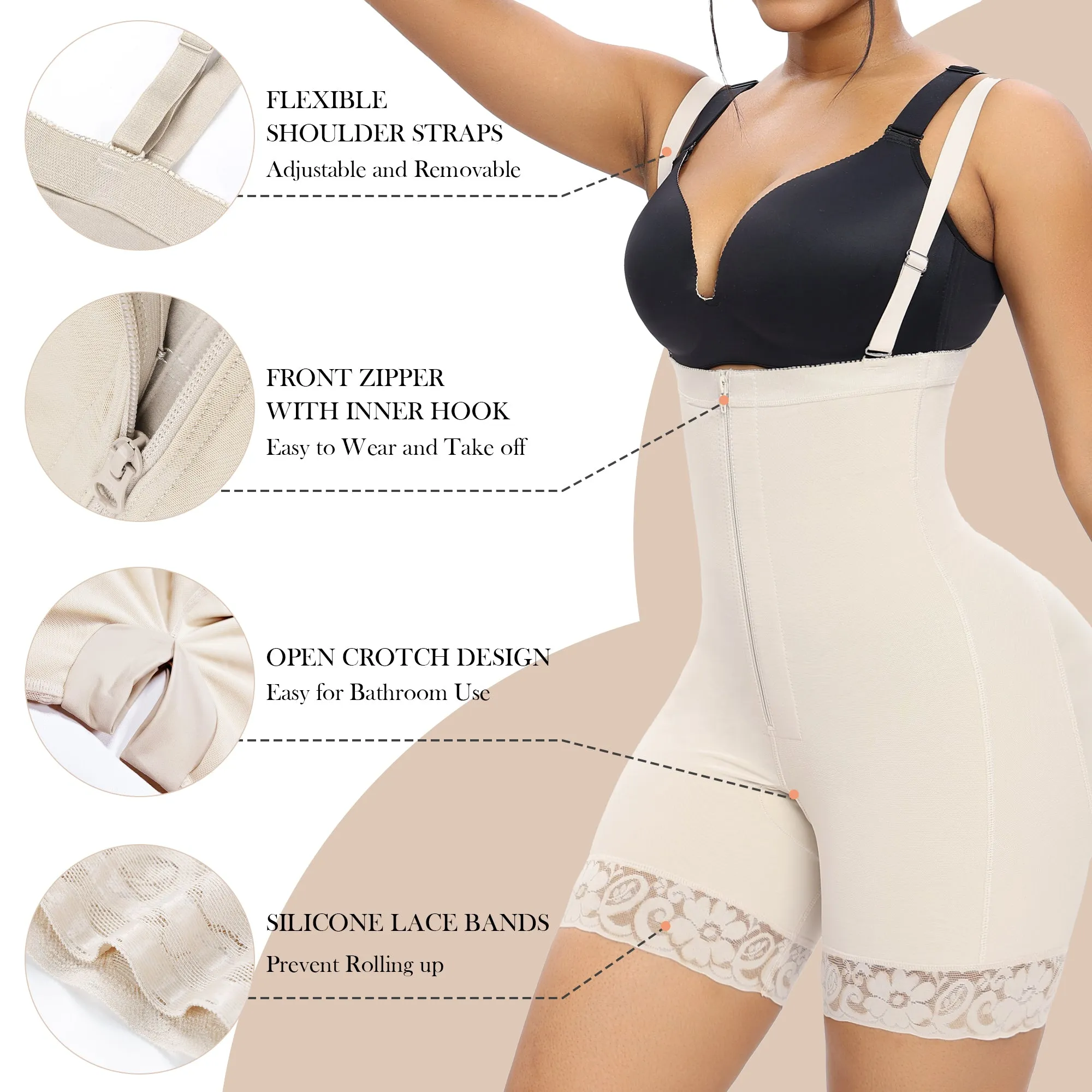 YIANNA Fajas Colombianas Shapewear for Women Tummy Control Butt Lifter Faja Body Shaper