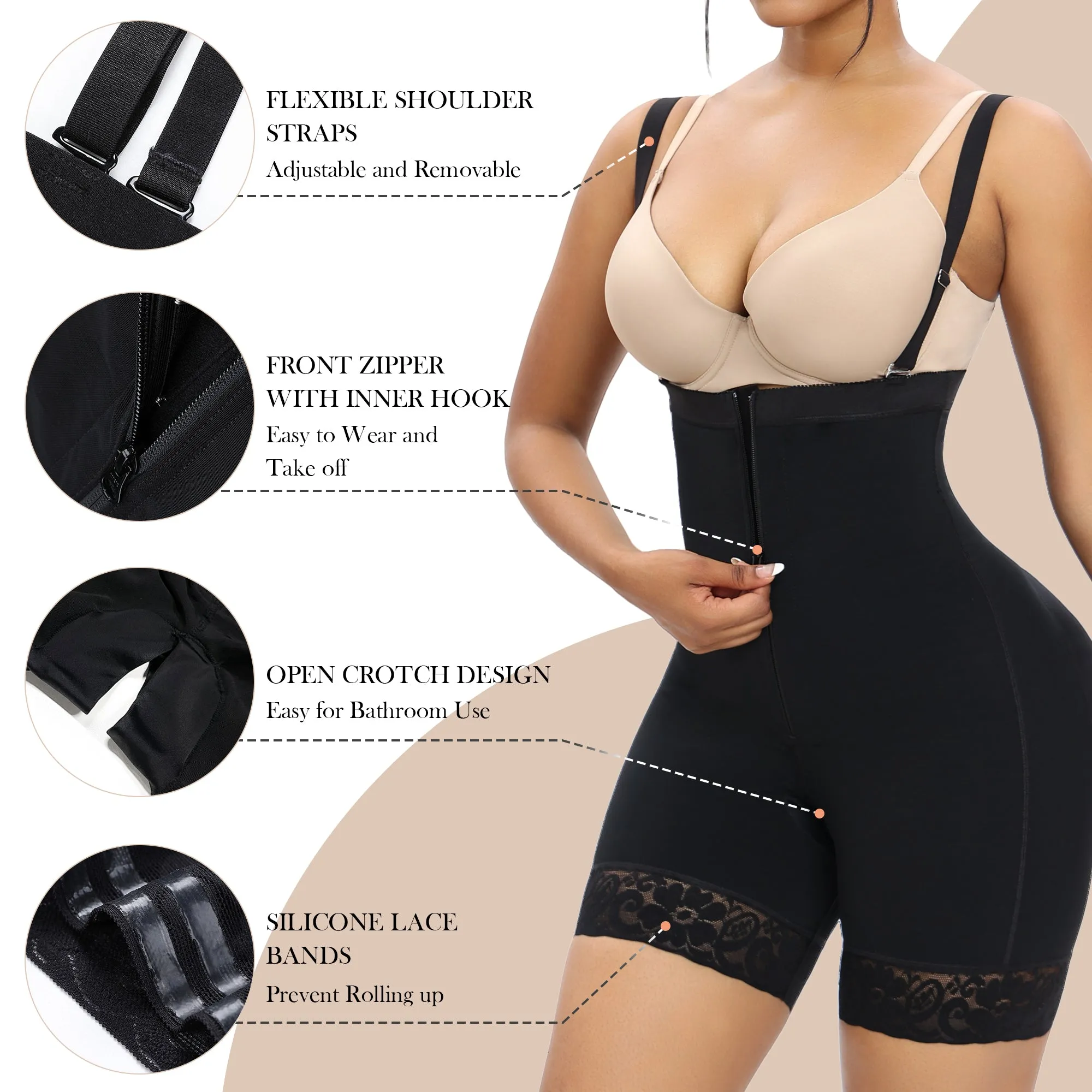 YIANNA Fajas Colombianas Shapewear for Women Tummy Control Butt Lifter Faja Body Shaper